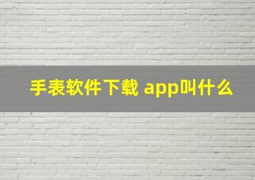 手表软件下载 app叫什么